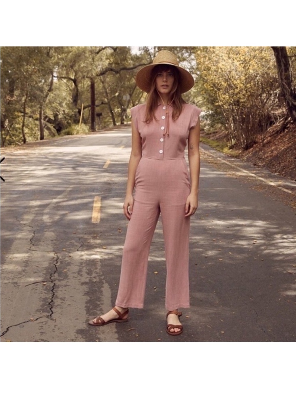 Christy Dawn Phoebe Linen Jumper Pink Size S